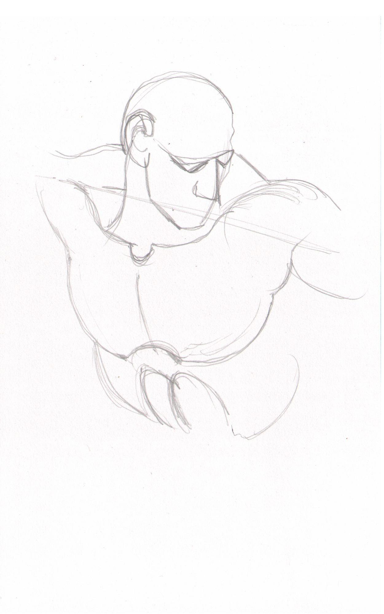 Torso foreshortening — looking down at figure