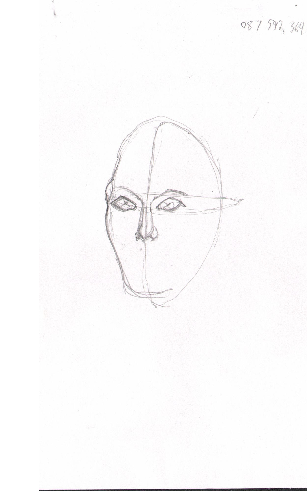 Head front minimal — face sequence start