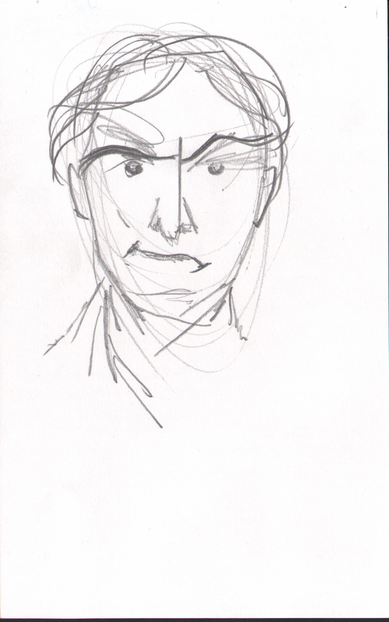 Male face loose — expressive sketch
