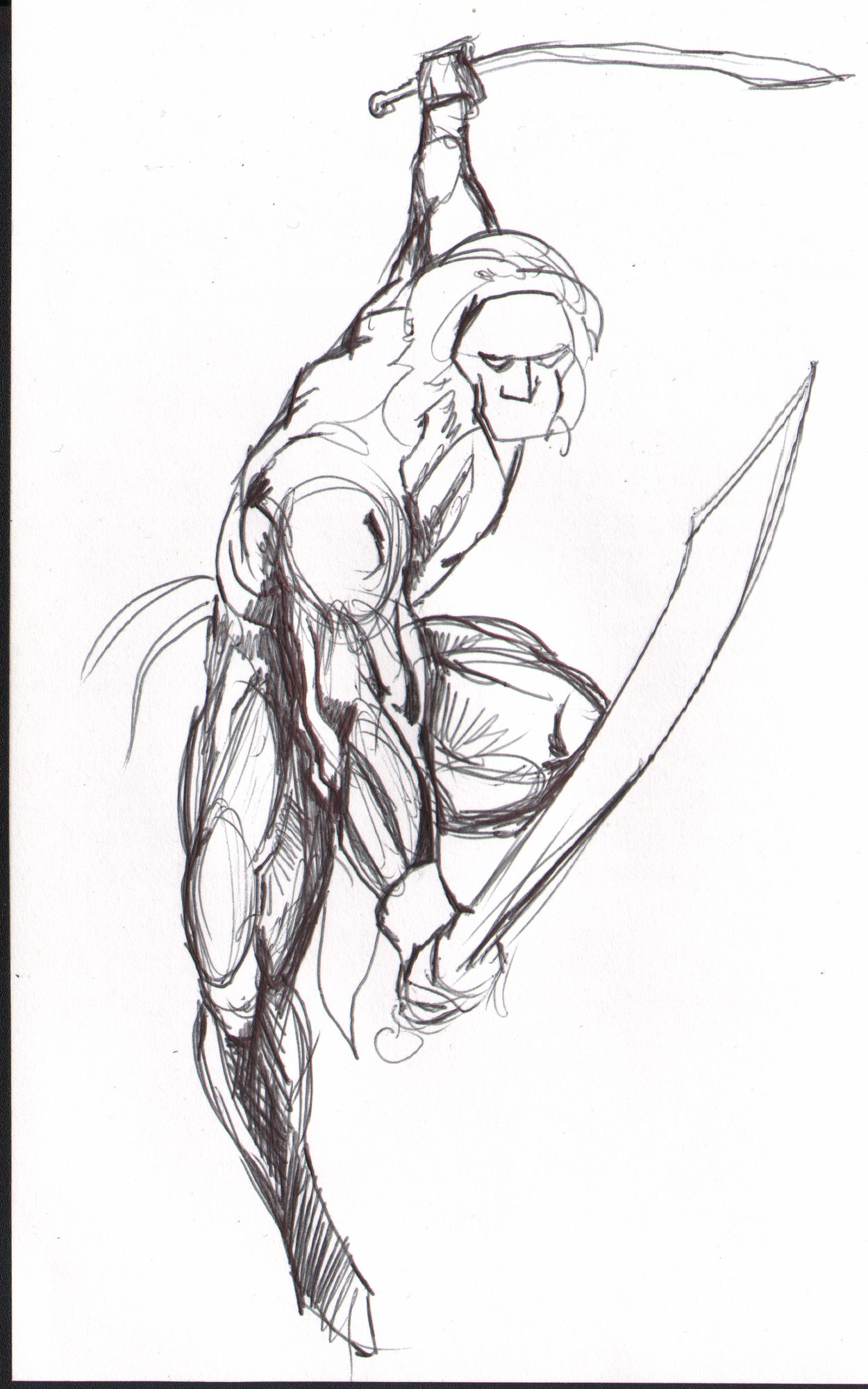 Warrior figure with sword — comic action
