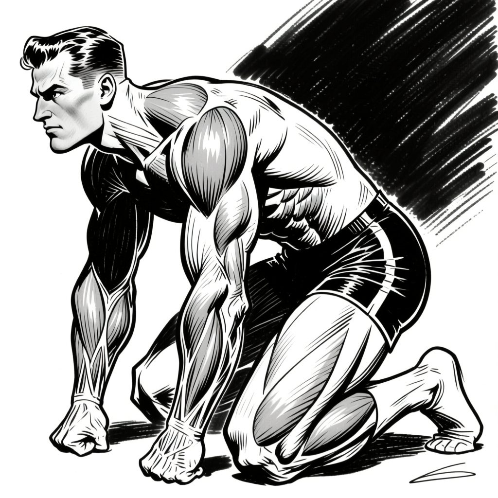 Figure crouching — anatomy