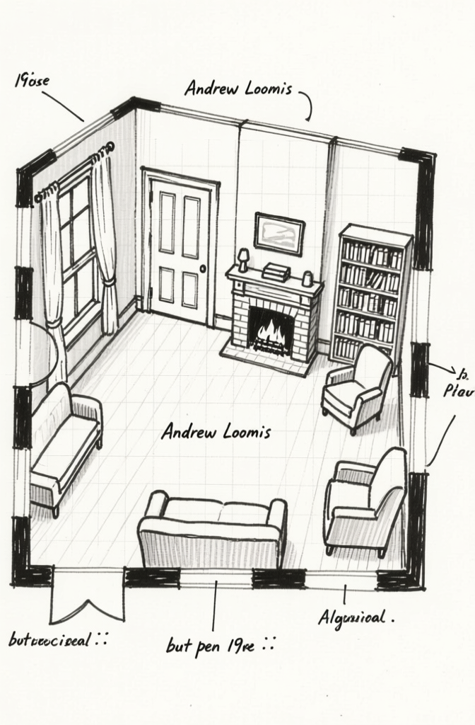 Interior room — detailed perspective study