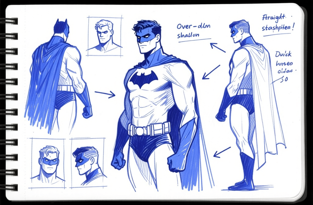 Hero character — notebook study