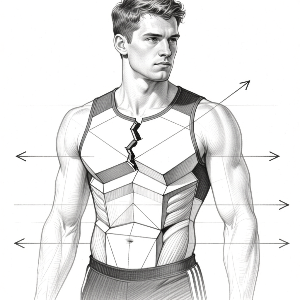Torso construction — directional arrows