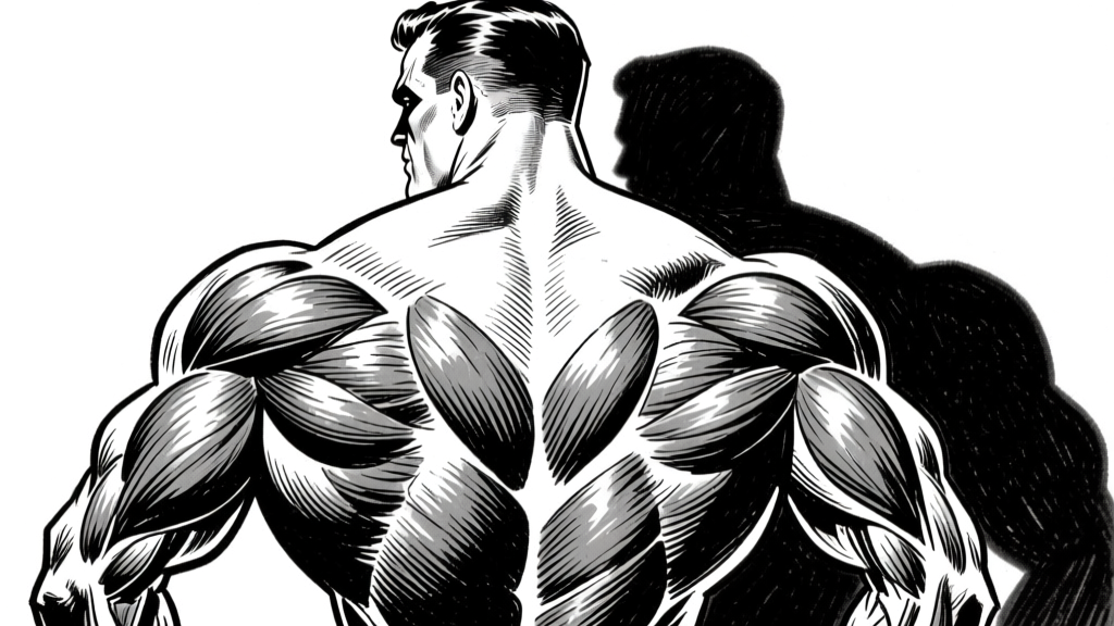Back and shoulder muscles — ink