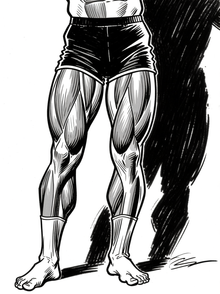 Leg muscles — ink standing