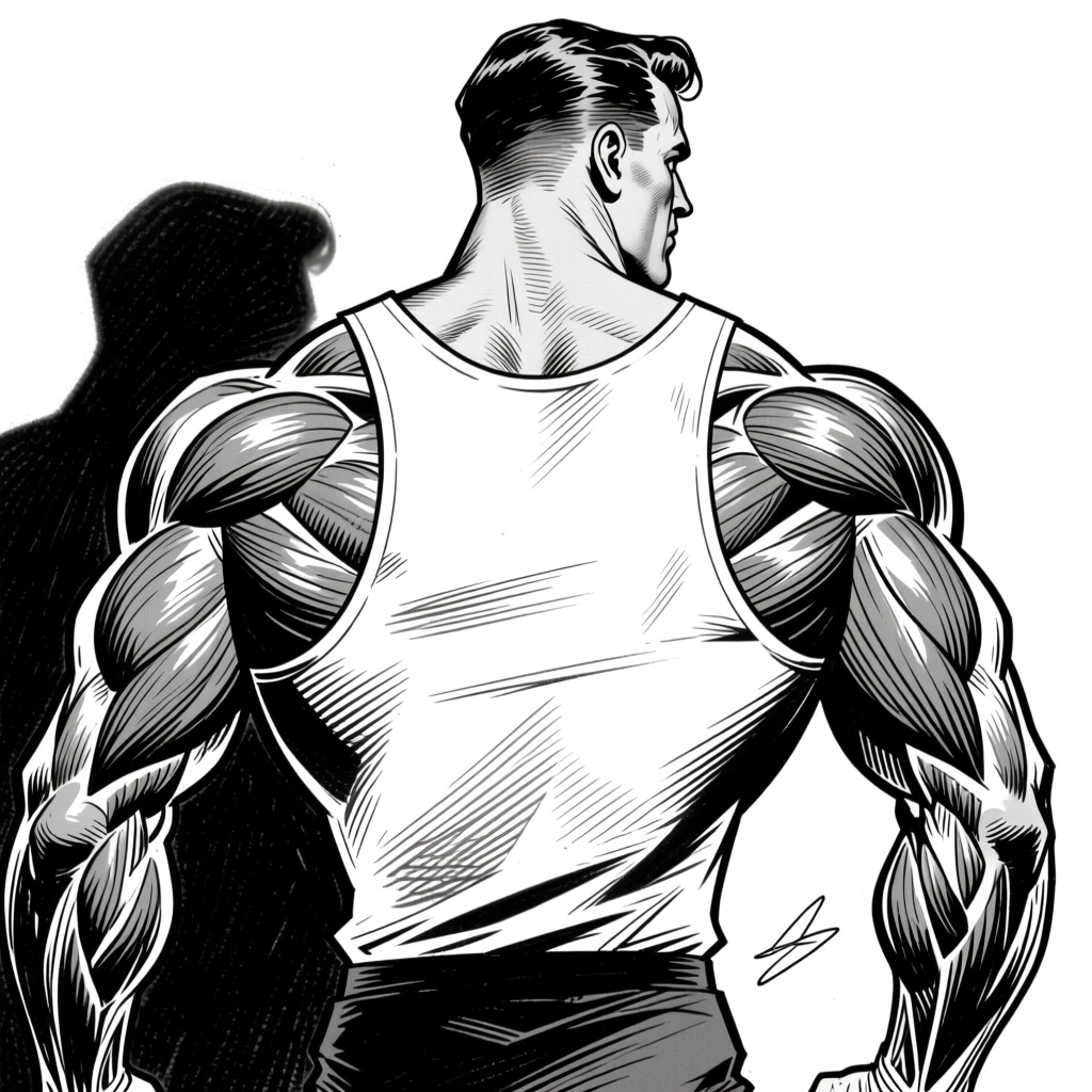Back and shoulder muscles — ink