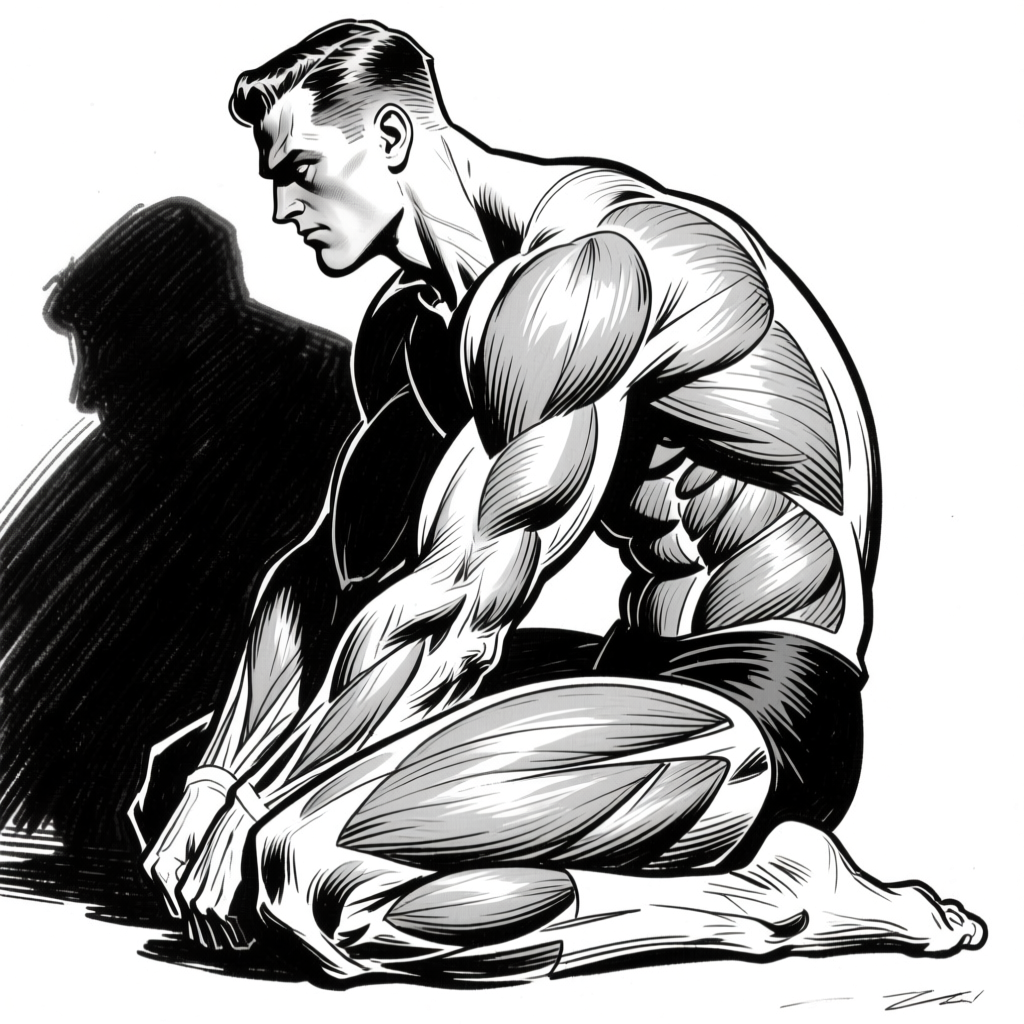 Figure crouching — leg anatomy detailed