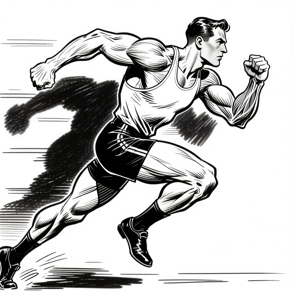 Figure running — speed lines