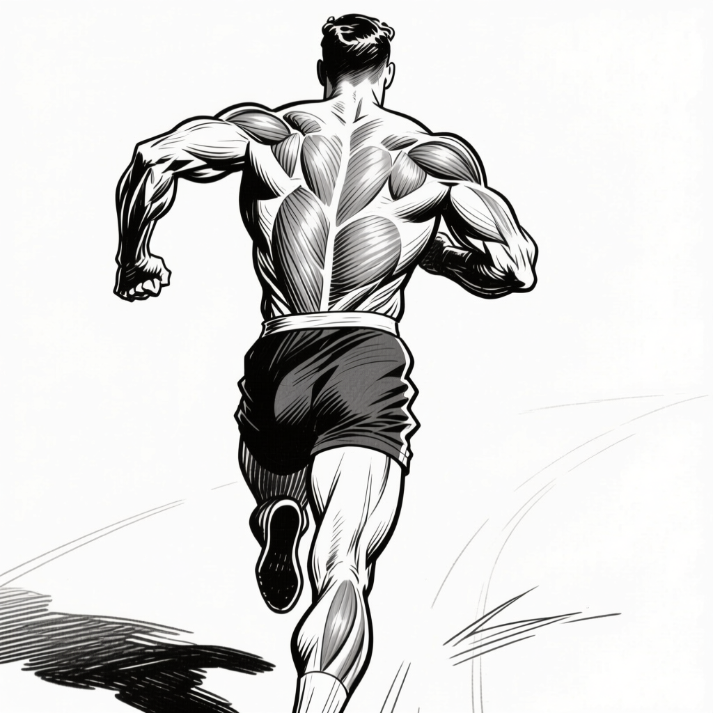 Figure running back — action