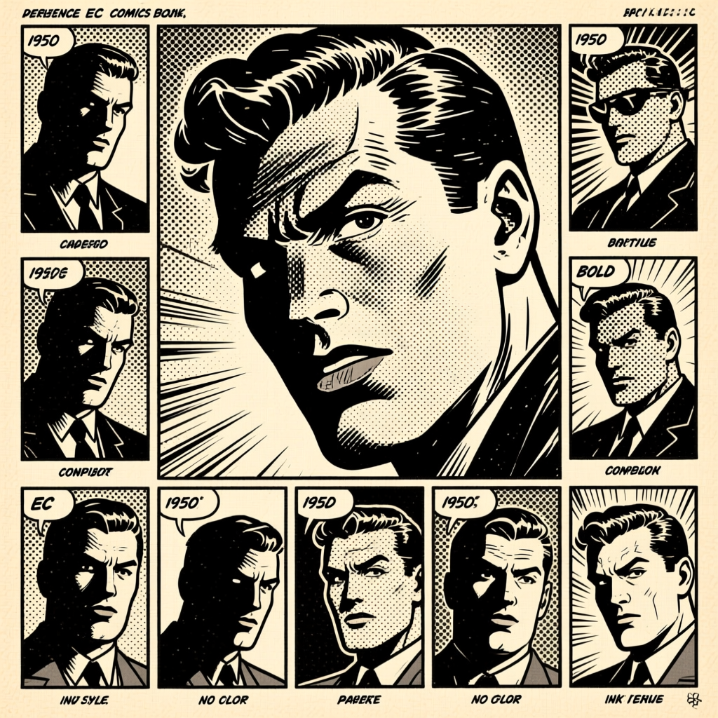 Face sequence panels — comic style