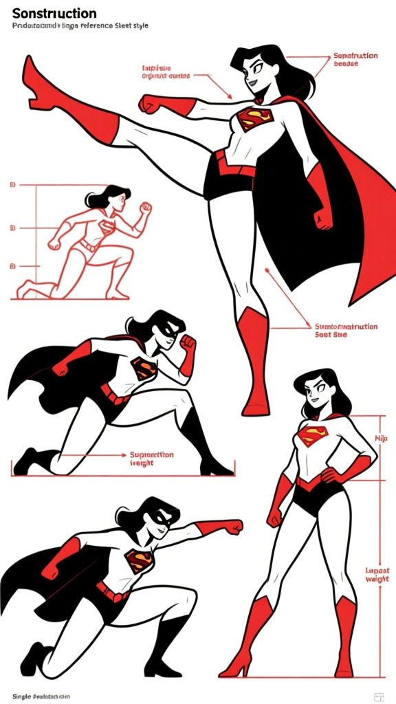 Female hero — poses colored