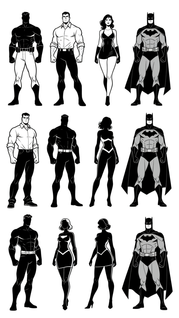 Hero group — silhouettes lineup