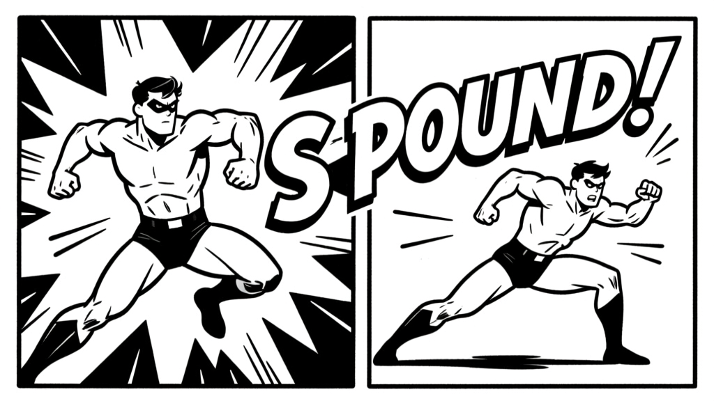 S'POUND! — action panels