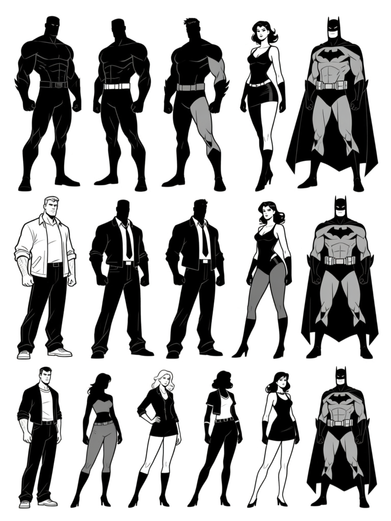 Hero group — silhouettes variety