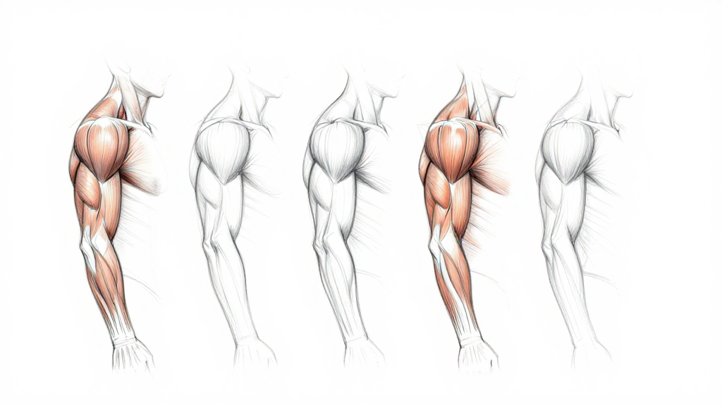 Leg anatomy — colored stages