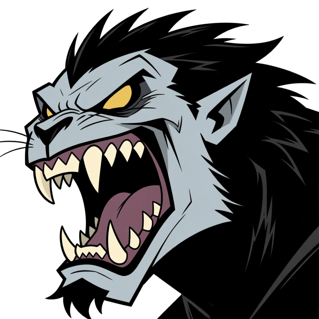 Villain beast face — roaring