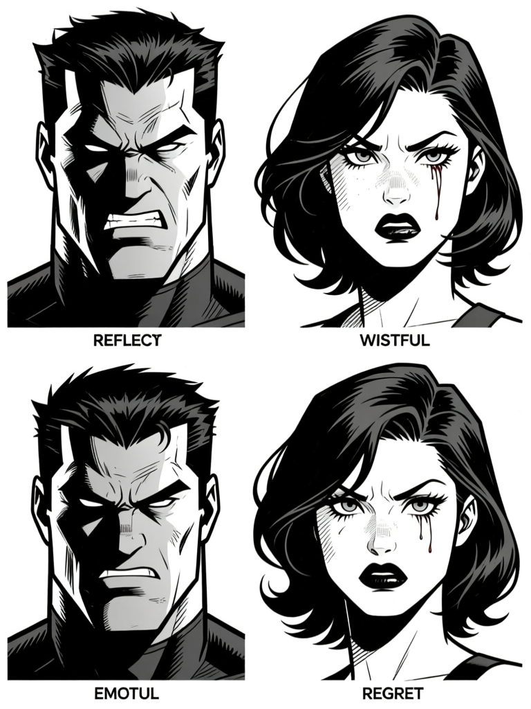 Faces with emotion labels
