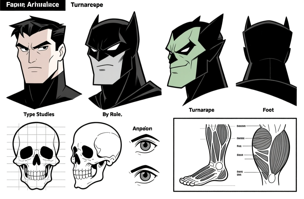 Head archetypes and skull studies