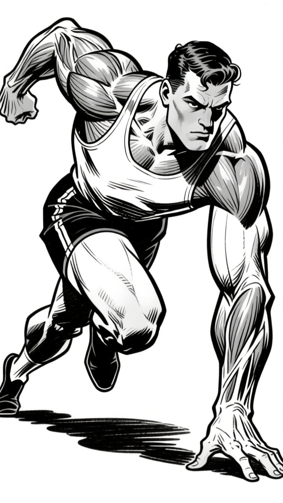 Figure running — ink