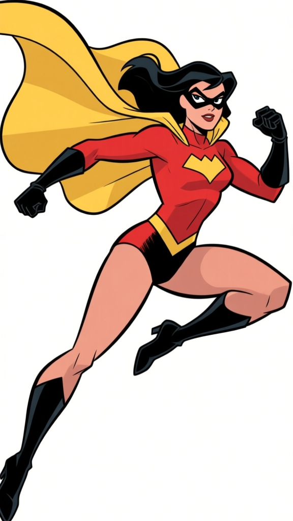 Female hero — colored action