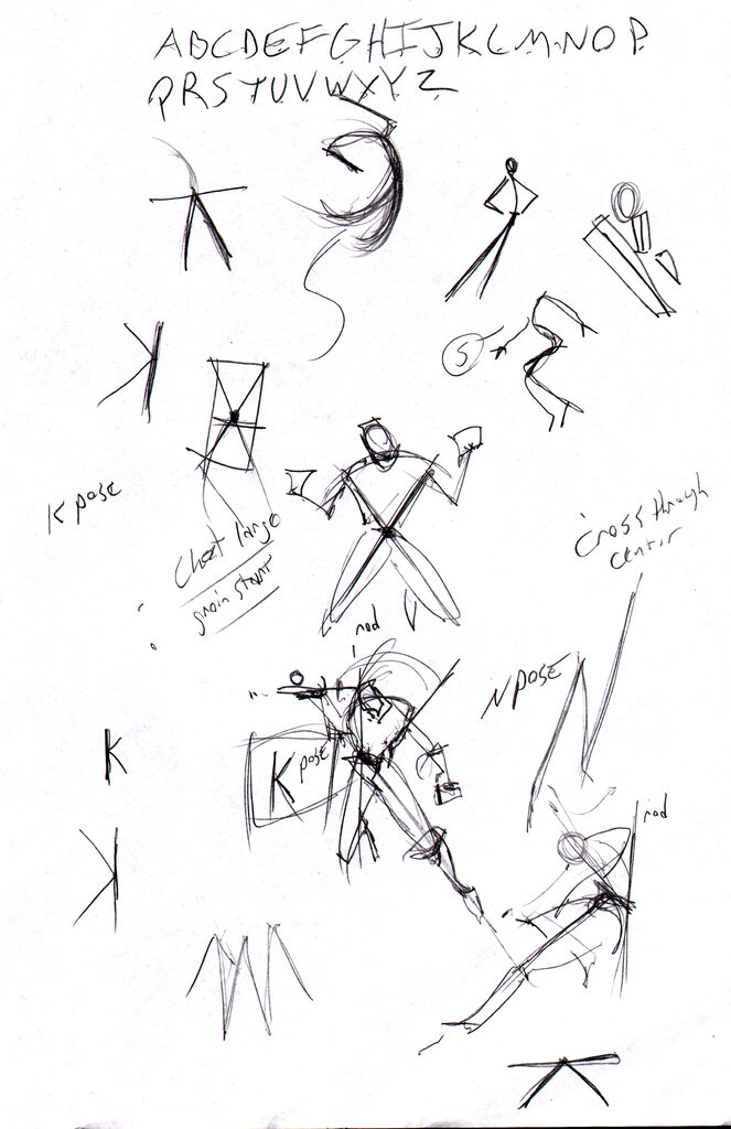 Alphabet-to-gesture invention method