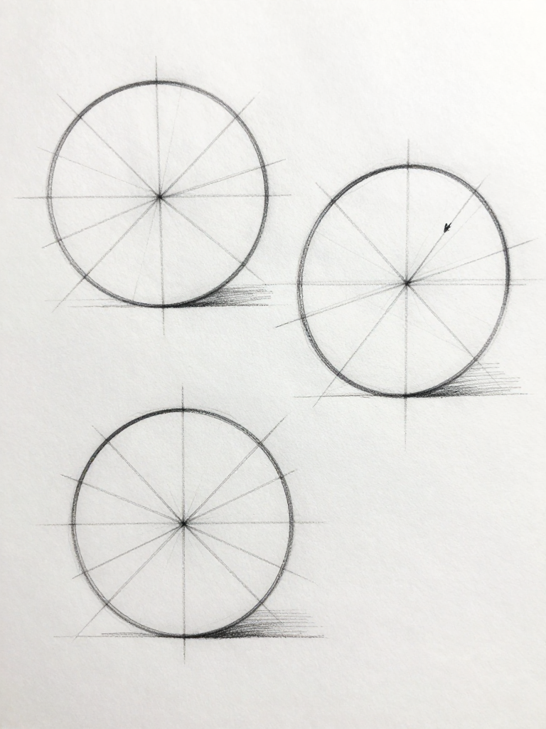 Circle and ellipse — foreshortening