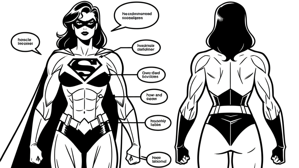 Female hero — front and back