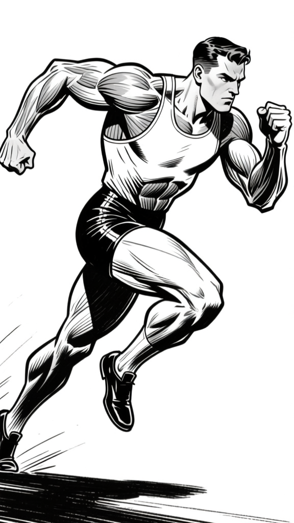 Figure running — action ink
