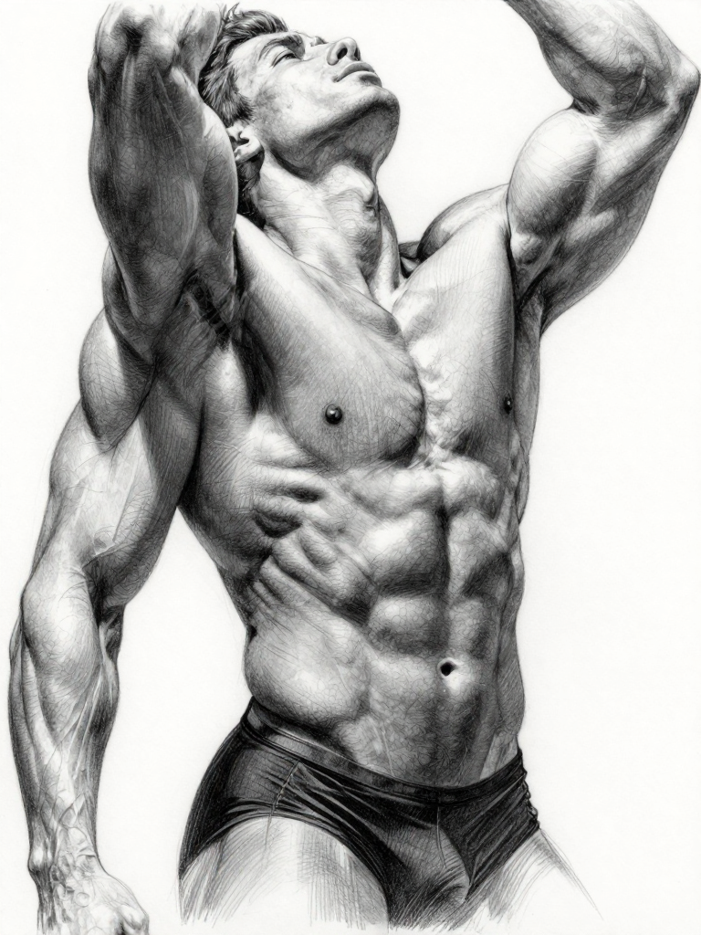 Torso life drawing — pencil study