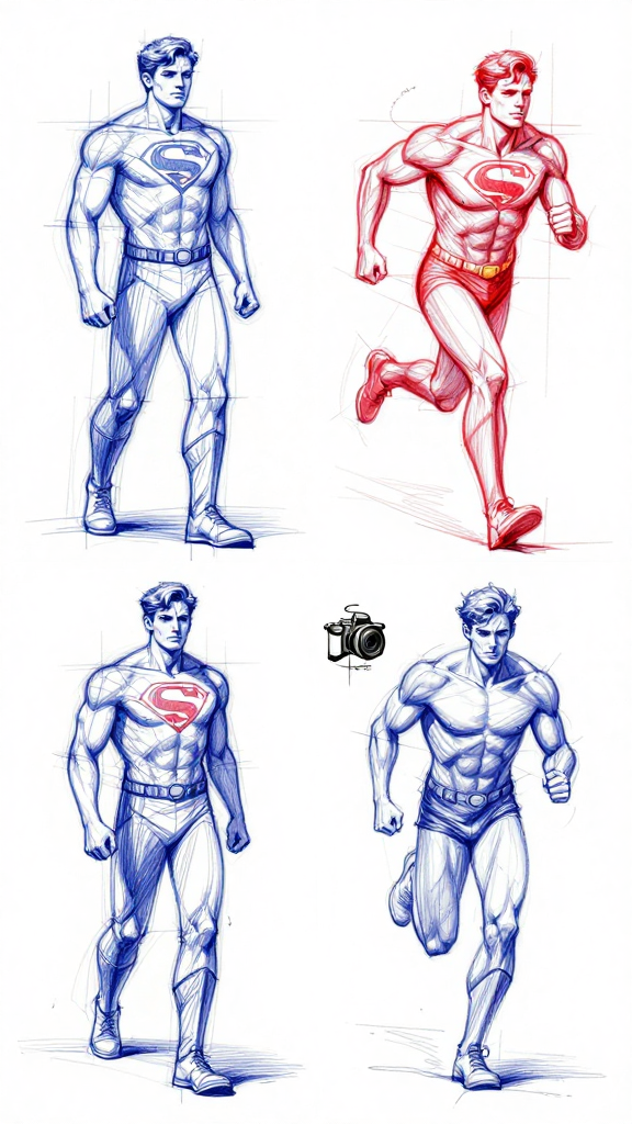 Figure sketches — colored quick studies