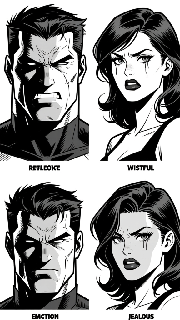 Faces with emotion labels — pair