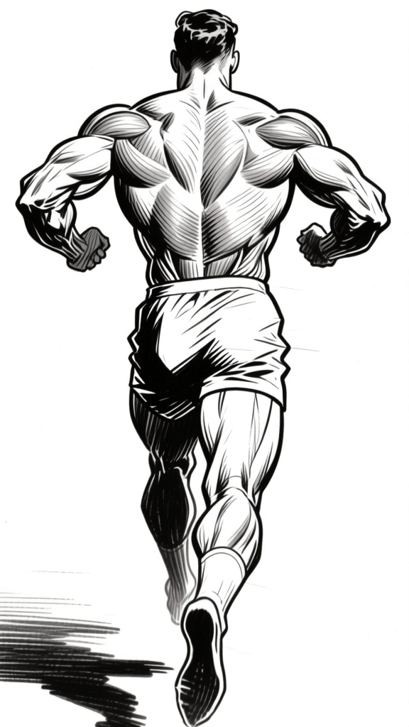 Figure running back — ink study