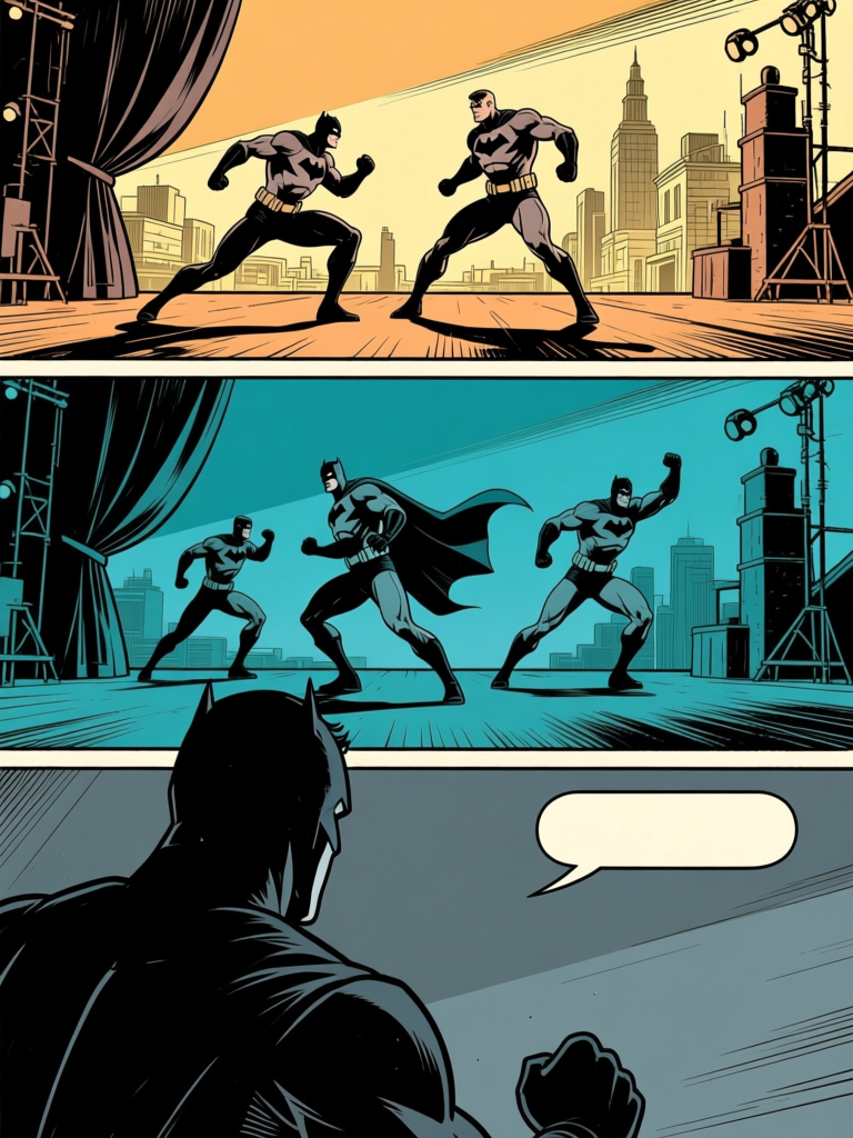 Fight scene — comic panels