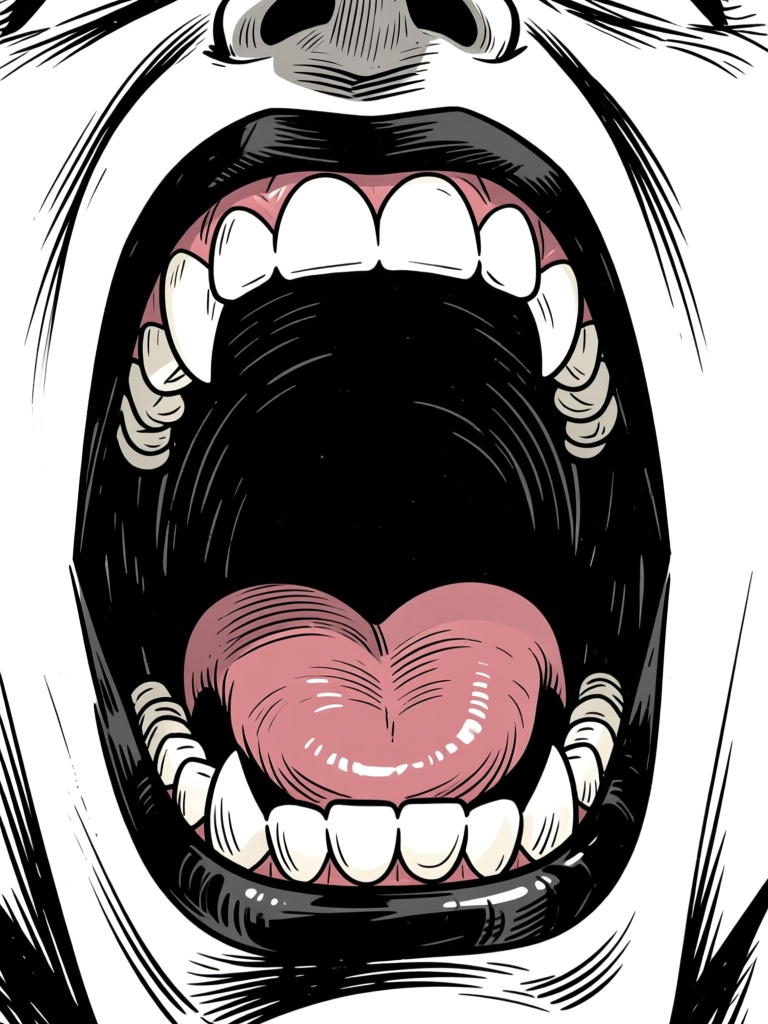 Mouth — extreme wide open