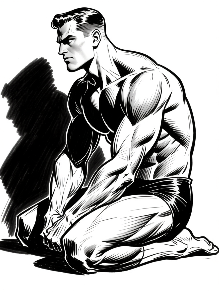 Figure kneeling — life study