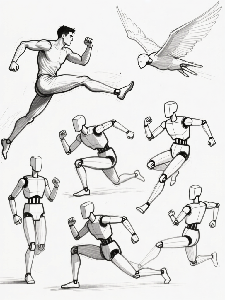 Gesture figures — action poses varied