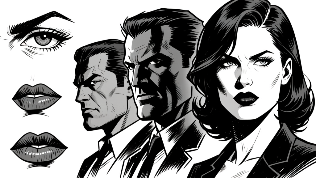 Face features — eyes, lips, profile