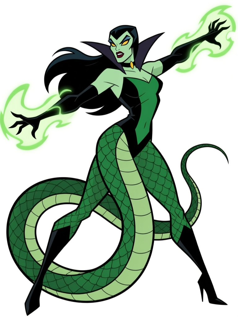 Female villain — colored serpent