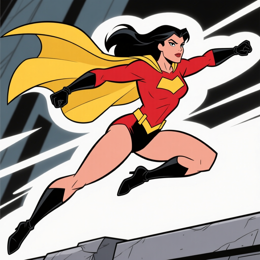 Female hero — colored action