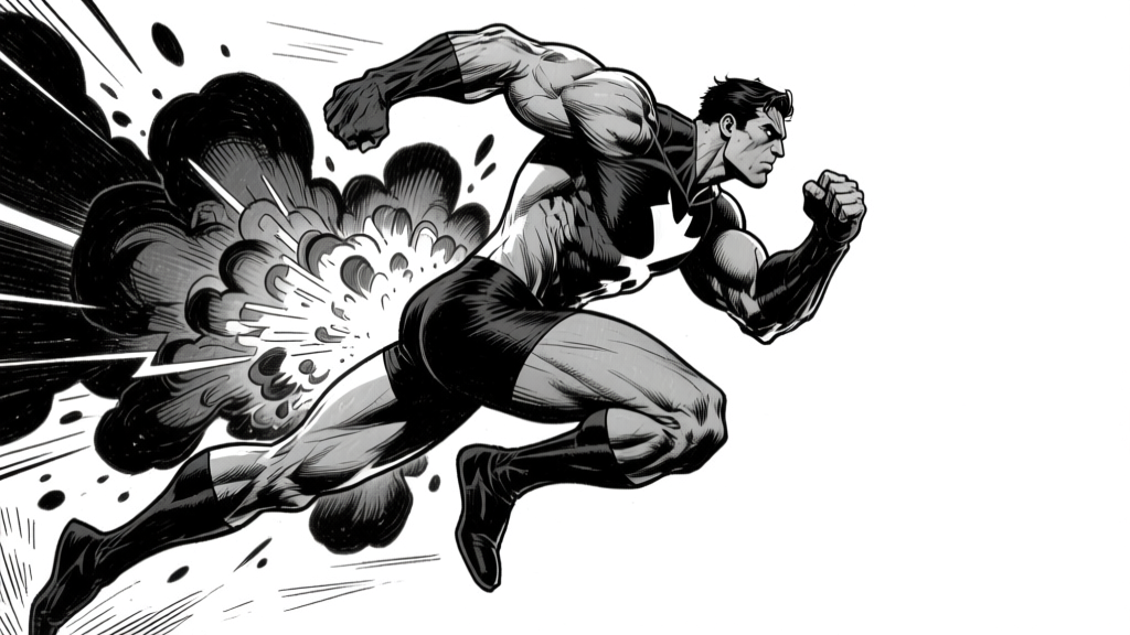 Hero action — explosion ink