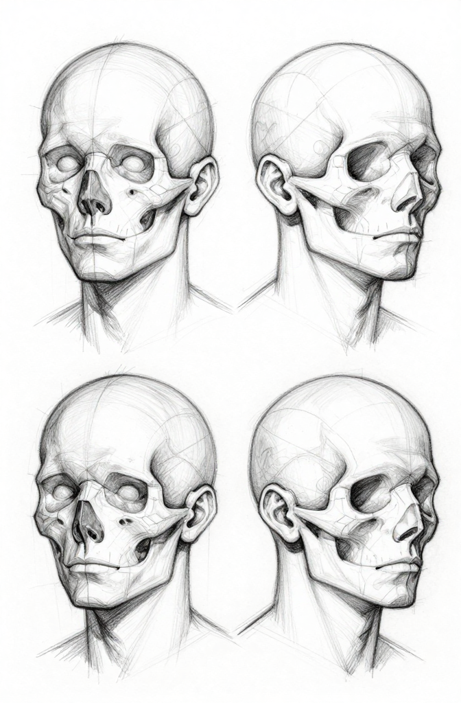 Head planes — four-view study