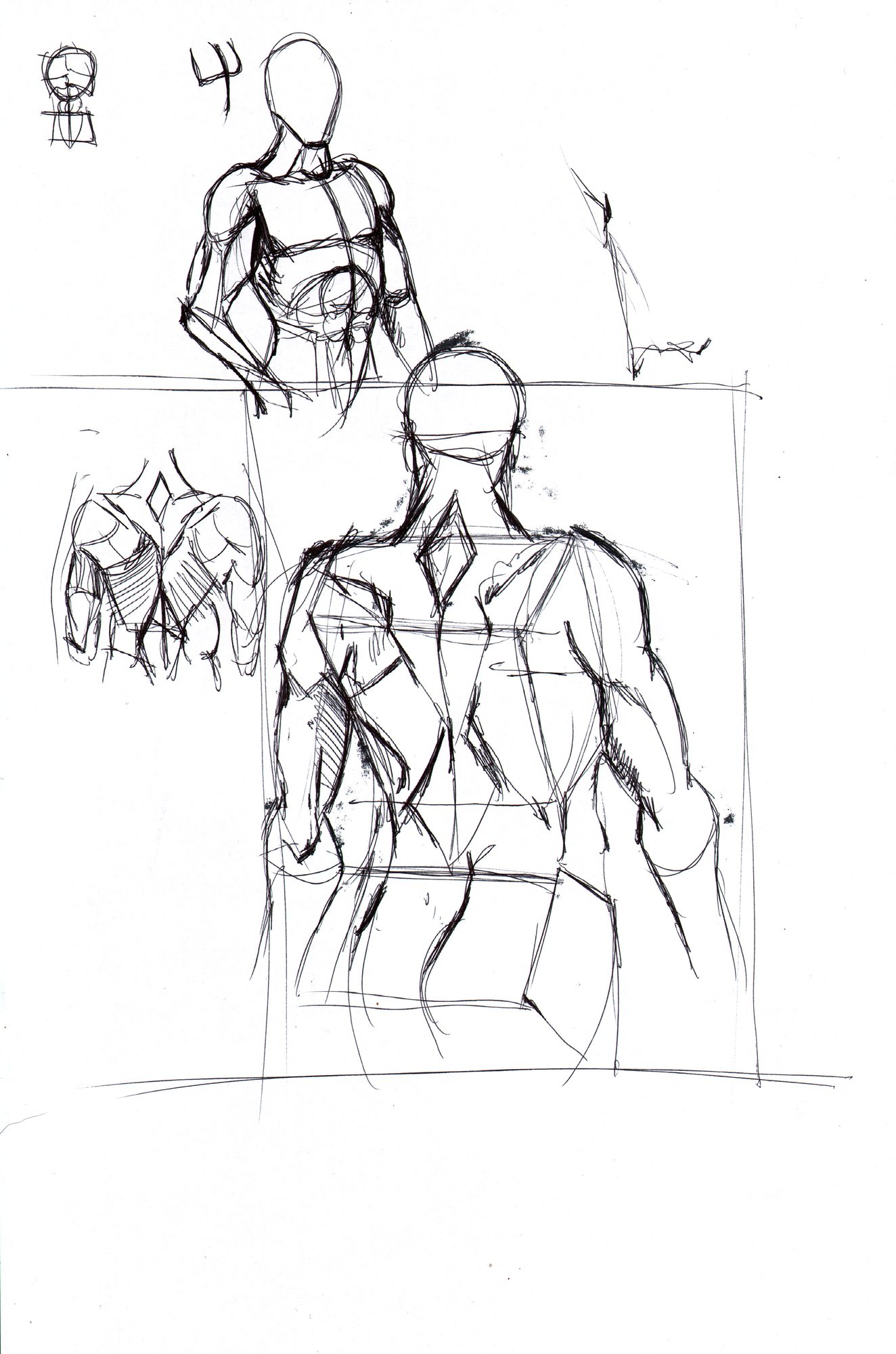 Life drawing — full action study