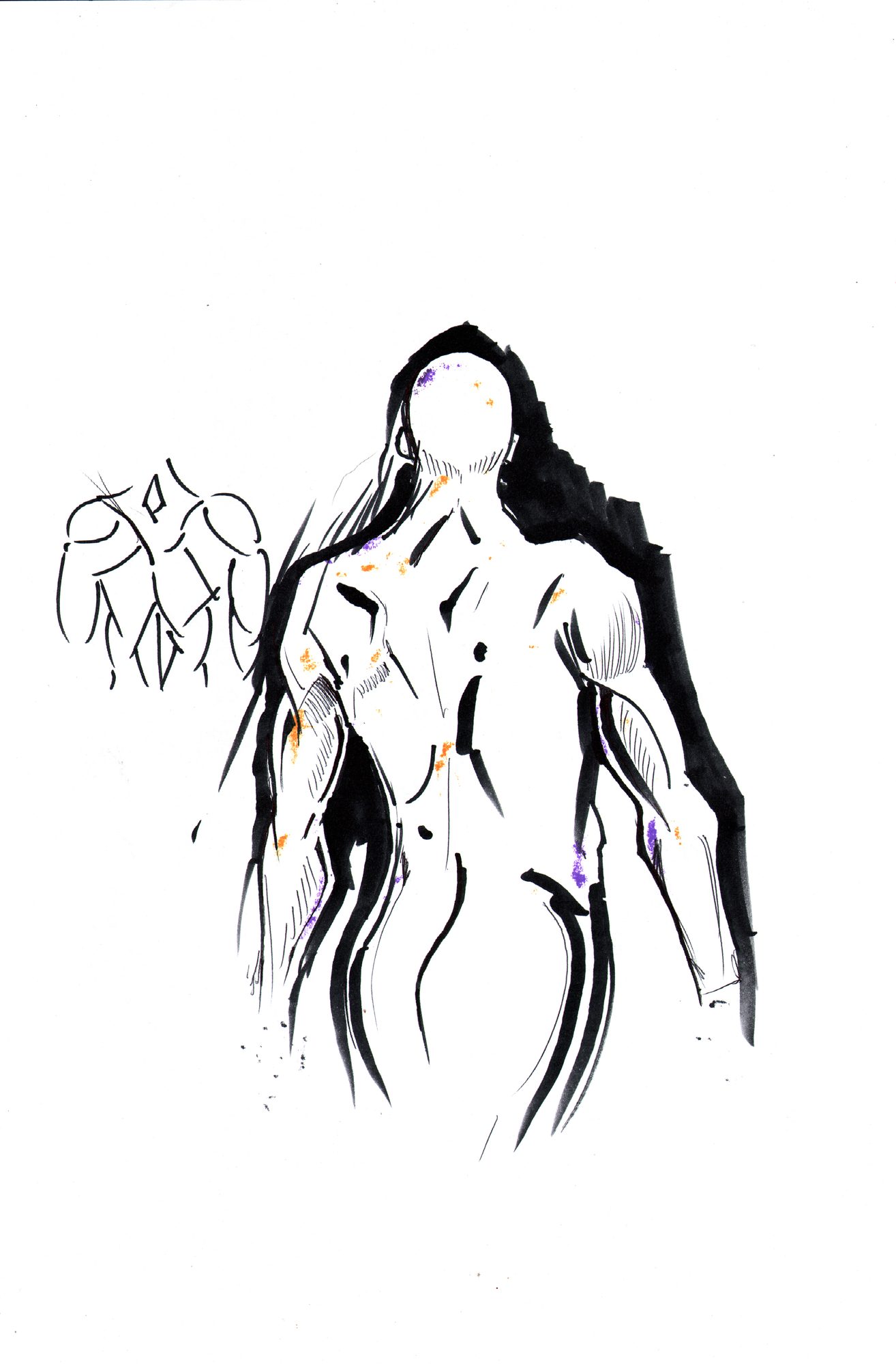 Life drawing — line quality reference